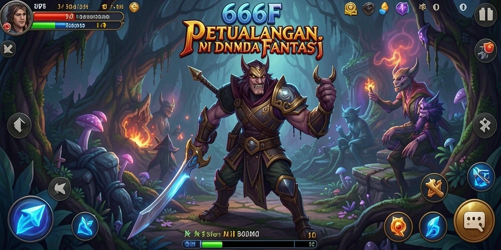 Screenshot permainan 666F menampilkan aksi seru di dunia fantasi.