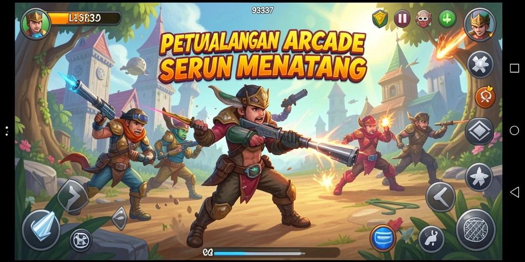 Gameplay seru 93337 yang penuh tantangan dan warna-warni.