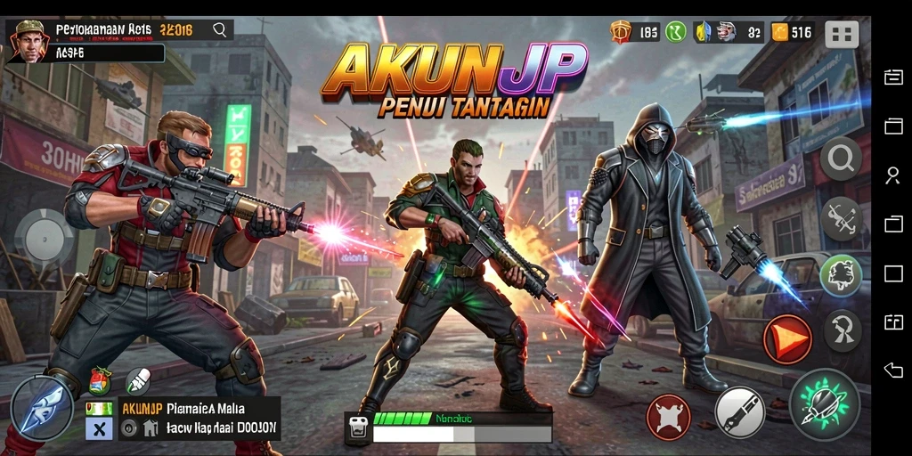 Tampilan gameplay menegangkan AKUNJP dengan aksi seru.