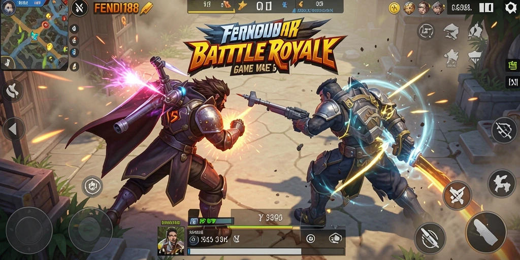 Screenshot utama <strong>FENDI188</strong> menampilkan suasana intens dalam pertempuran Battle Royale.