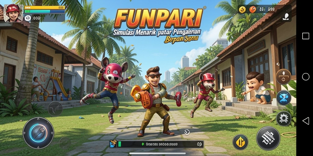 Tampilan menarik dari gameplay FUNPARI yang penuh interaksi.