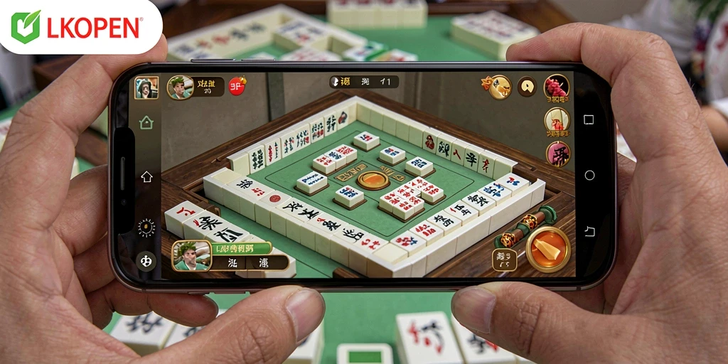 Tampilan gameplay LKOPEN yang seru dan menantang dalam Mahjong.