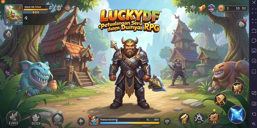Tampilan gameplay RPG seru dalam LUCKYDF, penuh petualangan dan tantangan.