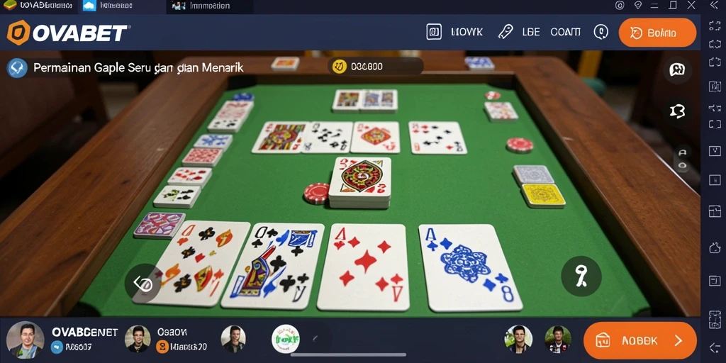 Tampilan gameplay seru dari aplikasi Gaple OVABET.