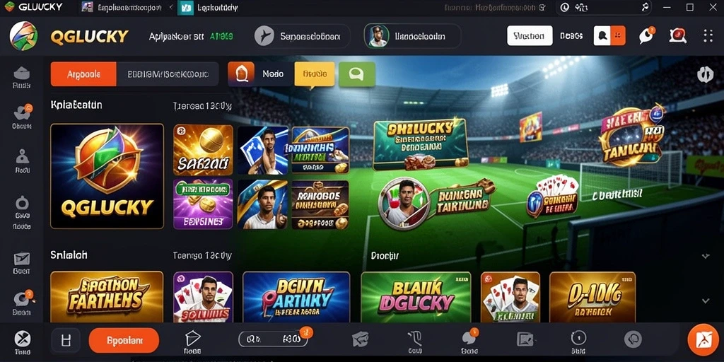 Tampilan antarmuka aplikasi QGLUCKY saat memasang taruhan di Sportsbook.