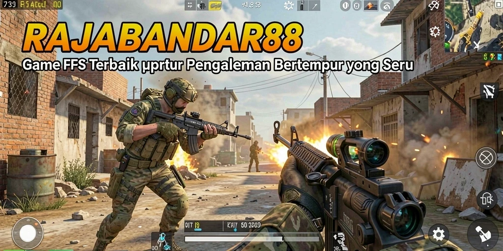 Tangkapan layar RAJABANDAR88 menampilkan aksi tembak-menembak yang intens.