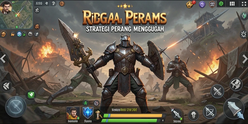 Screenshot menunjukkan intensitas pertempuran strategi dalam RPGAME.