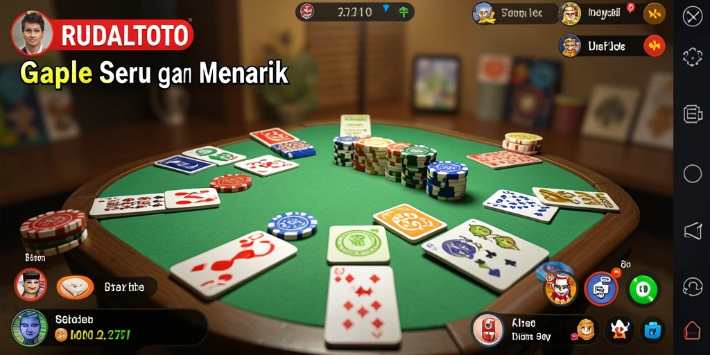 Tampilan gameplay seru RUDALTOTO saat bermain Gaple.