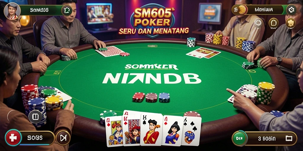Tampilan screenshot SM605 dengan gameplay Poker yang menarik.