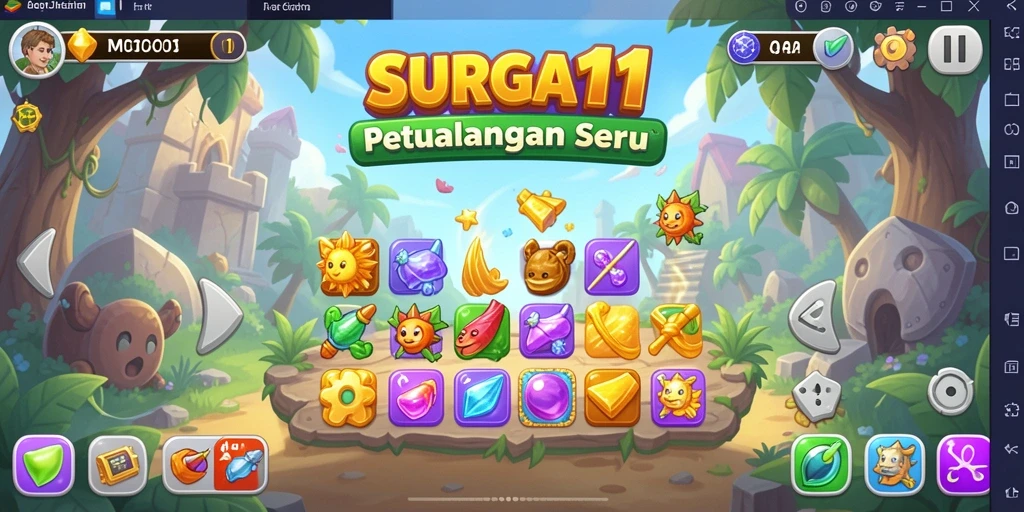 Gameplay seru SURGA11 dengan tantangan Match-3 yang menarik.